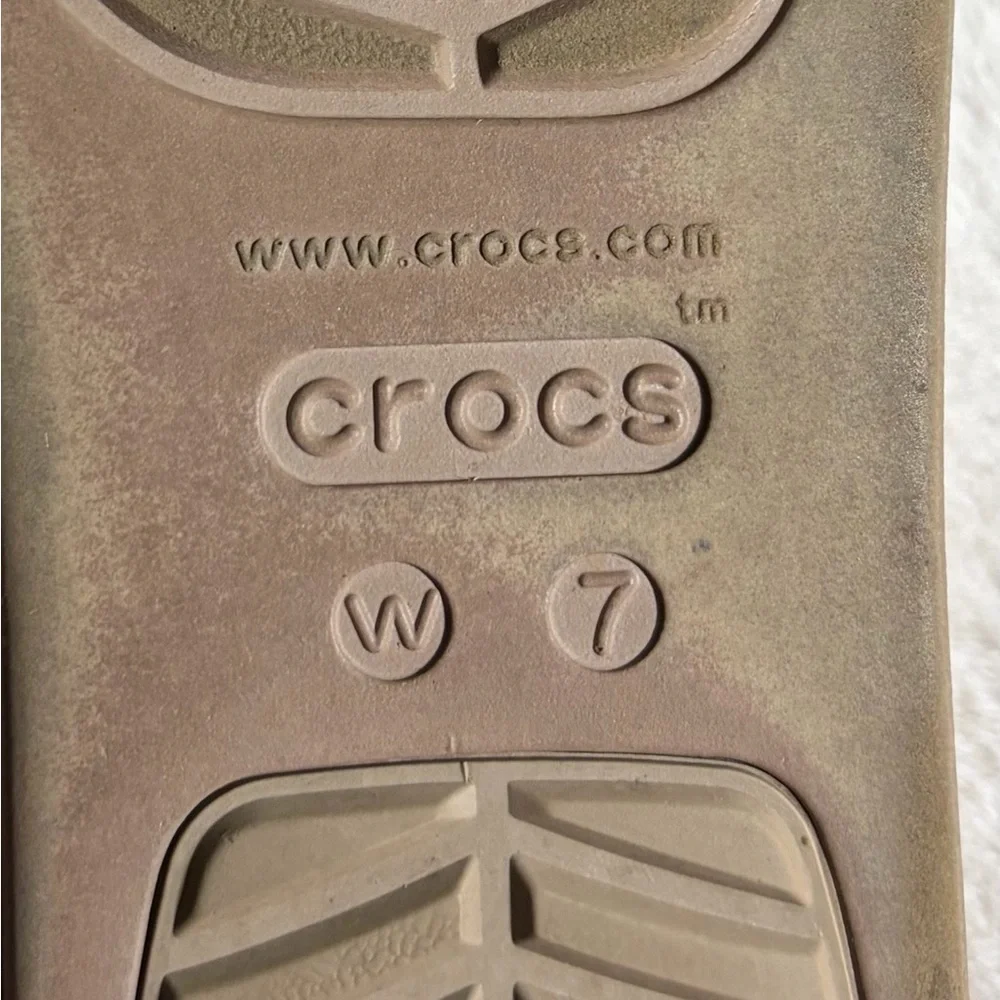 CROCS Brooklyn Pink/Tan Wedge‎ Fashion Sandals Sz 7
